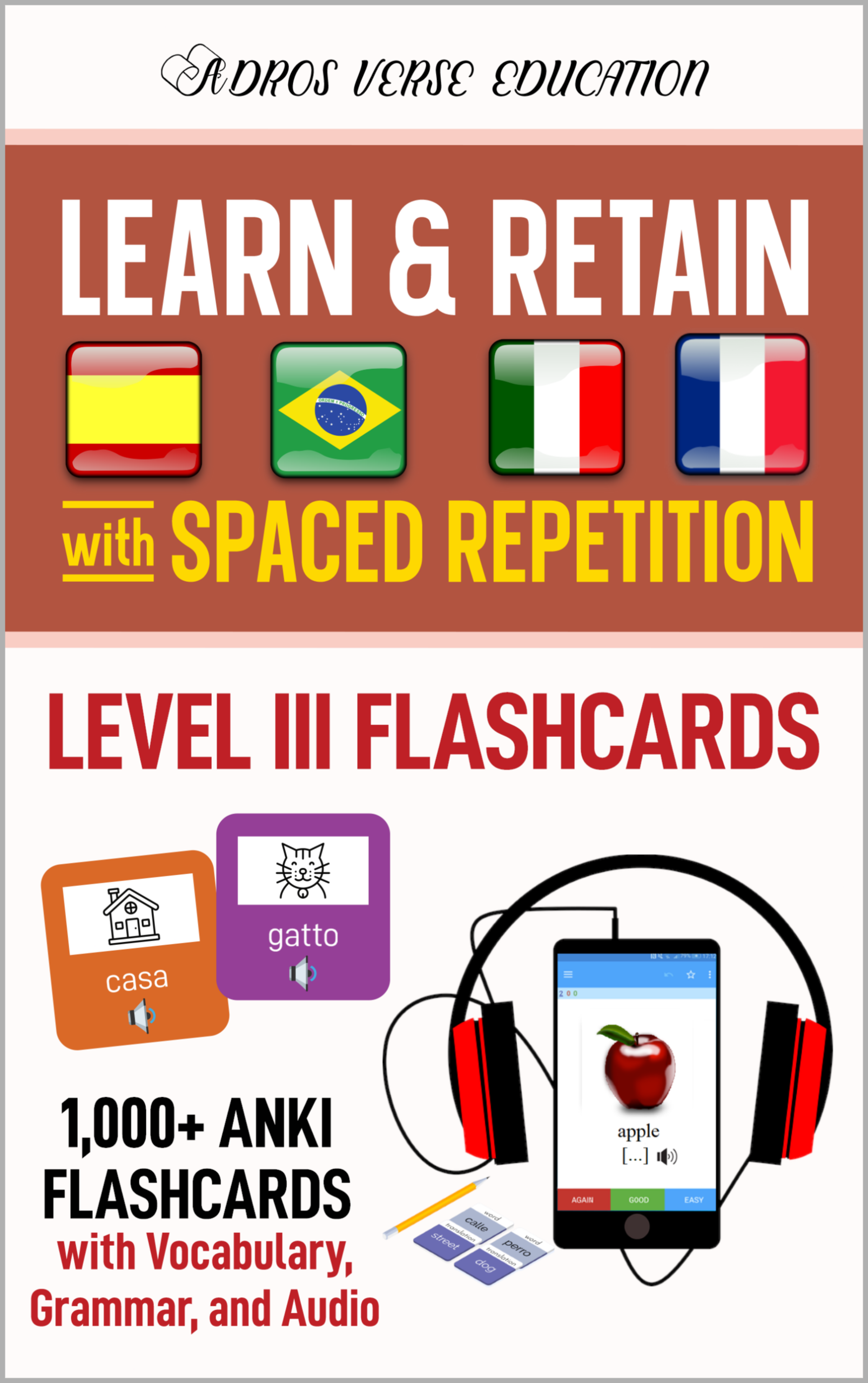 Spanish-Portuguese-Italian-French-Anki-Level-III-Elementary